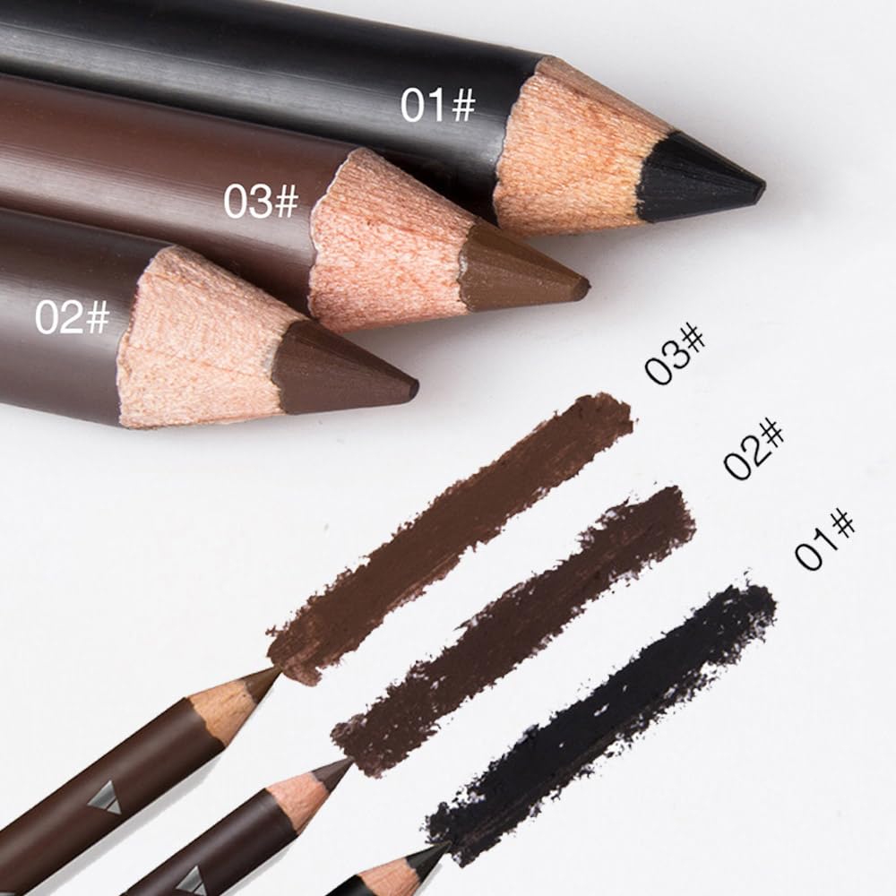 6Pcs brow pencil, wooden hard-core eyebrow pencils