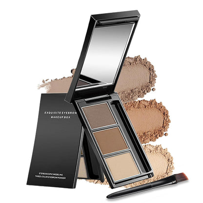 Eyebrow powder, 3-color eyebrow palette makeup to enhance eyebrows