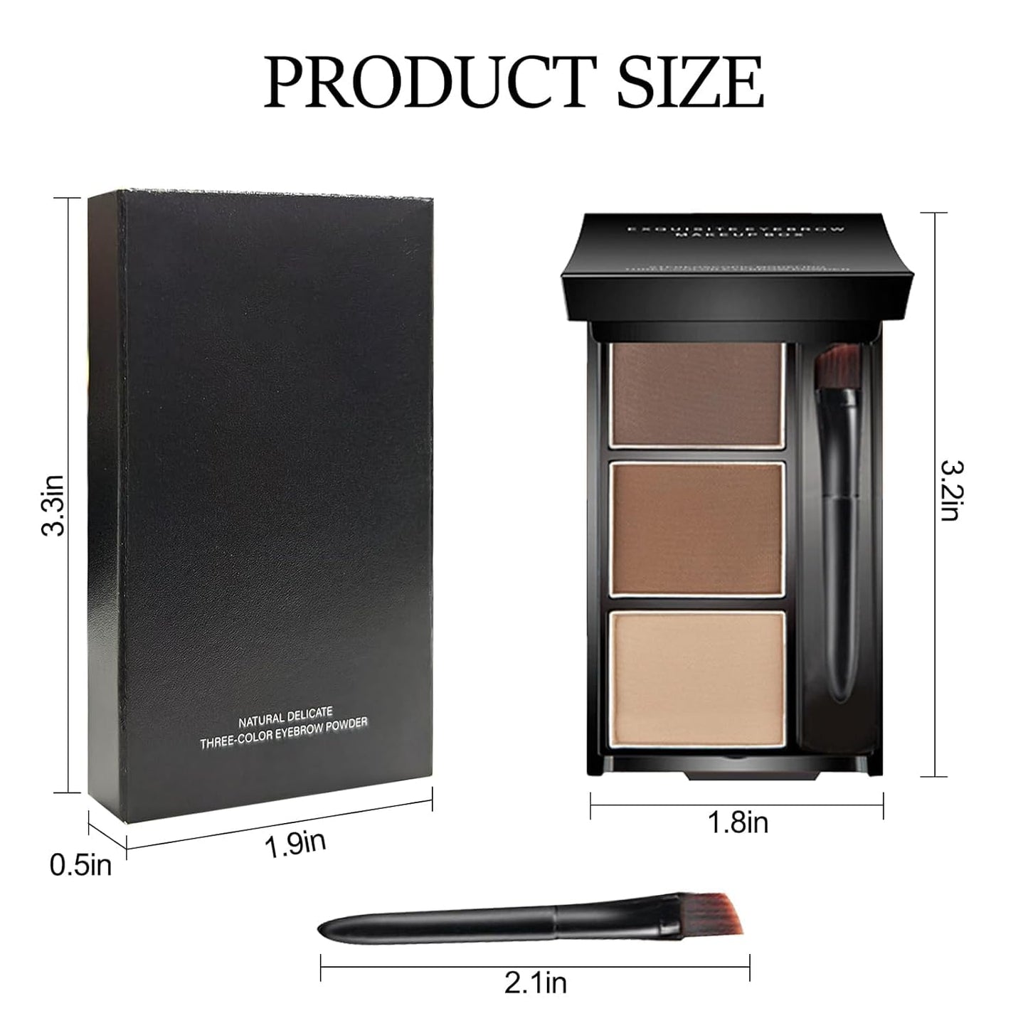 Eyebrow powder, 3-color eyebrow palette makeup to enhance eyebrows