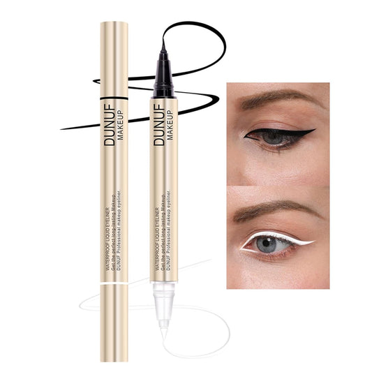 Black White Eyeliner Pencil Double Ended Long Wear Liquid Eyeliner