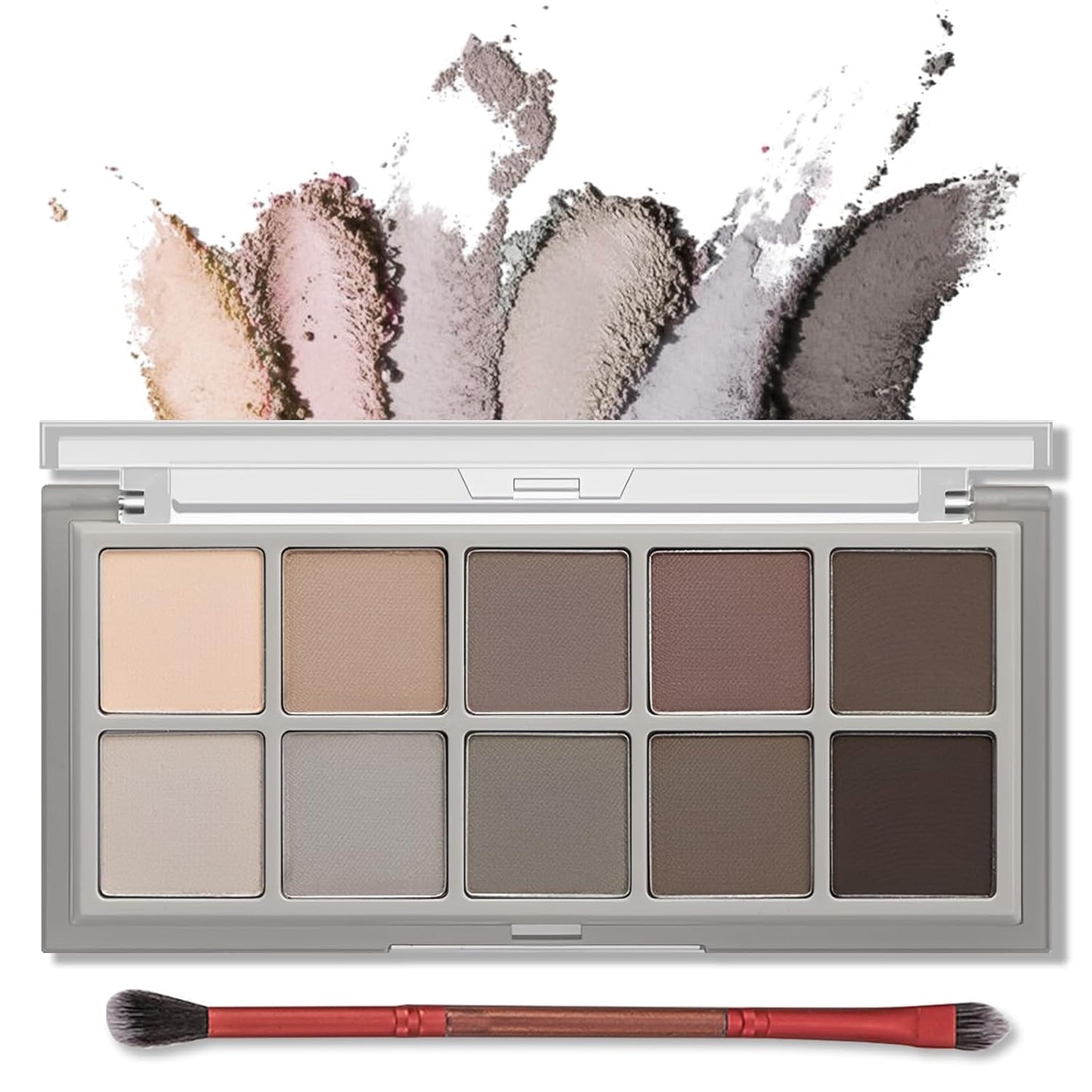 Erinde 10 Colors Matte Eyeshadow Palette, Grey Brown Eye Shadow