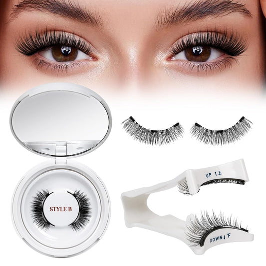 QUEWEL Magnetic Eyelashes with Applicator 1 Pair Reusable Magnetic Eyelashes