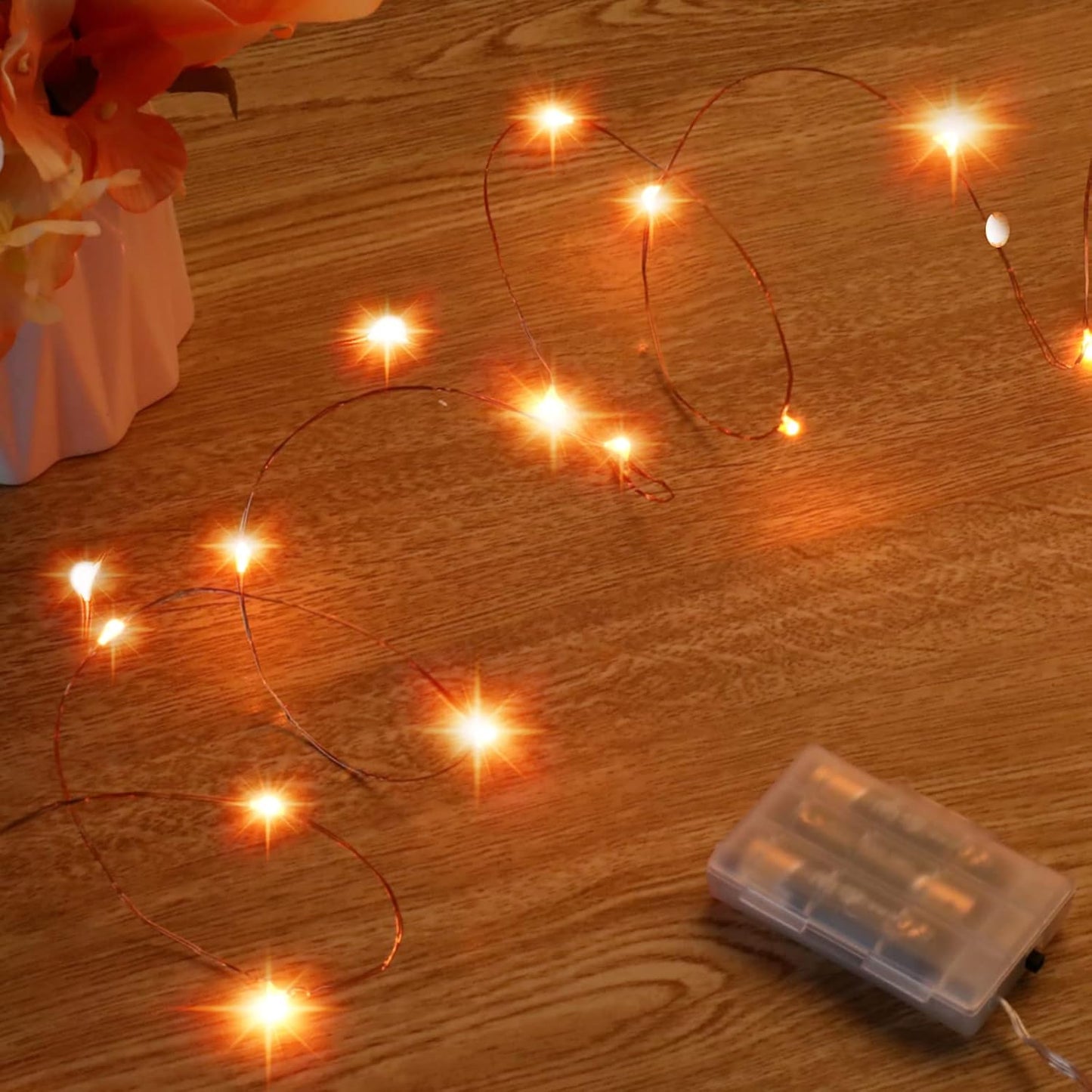 Combo Ariceleo Mini Fairy Lights, (5m/16ft Orange + 5m/16ft Blue)