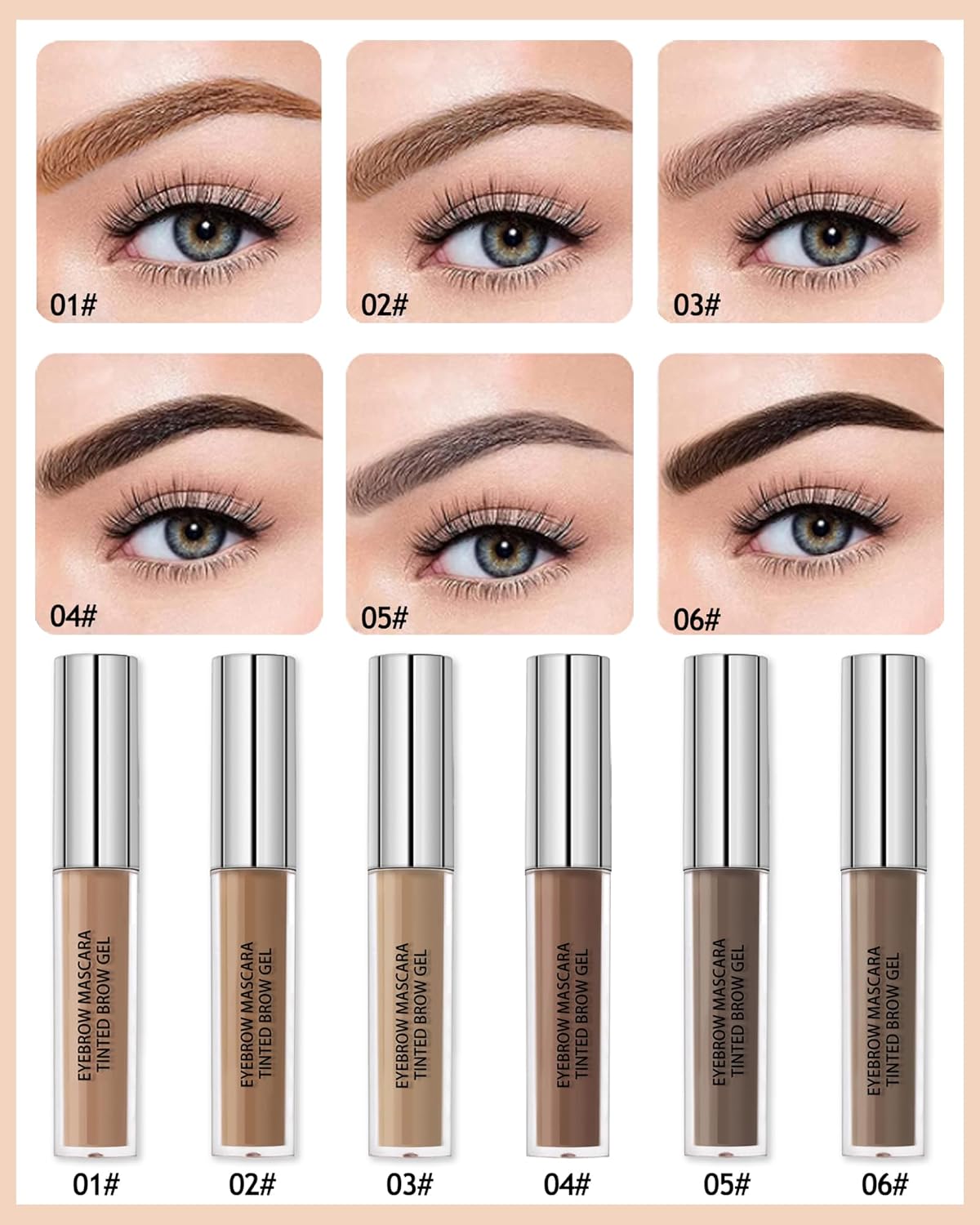 Waterproof Tinted Brow Gel-Long Lasting SmudgeProof Liquid Eyebrow Makeup