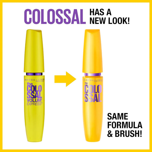 Maybelline Volum' Express Colossal Washable Mascara Makeup, Volumizing, Glam Black, 1 Count