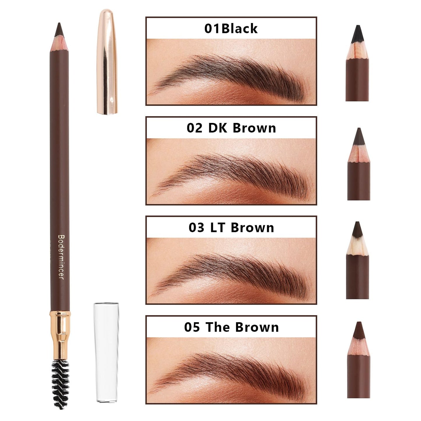 1pcs Eyebrow Pencil Longlasting (2# Dark Brown)