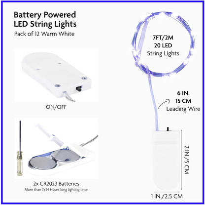 SINAMER Lights Battery Operated String Lights ( 7ft 20 Led, Blue + 7ft 20 Led, Orange)