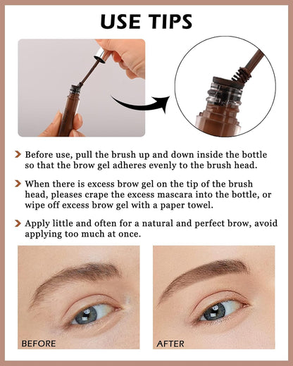 Waterproof Tinted Brow Gel-Long Lasting SmudgeProof Liquid Eyebrow Makeup