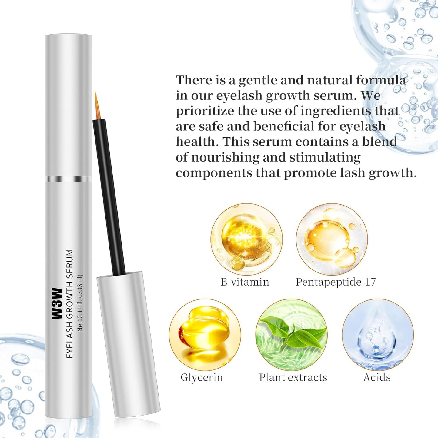 Lash Serum, Eyelash Enhancer Growth Serum, Eyelash Serum, 3ml