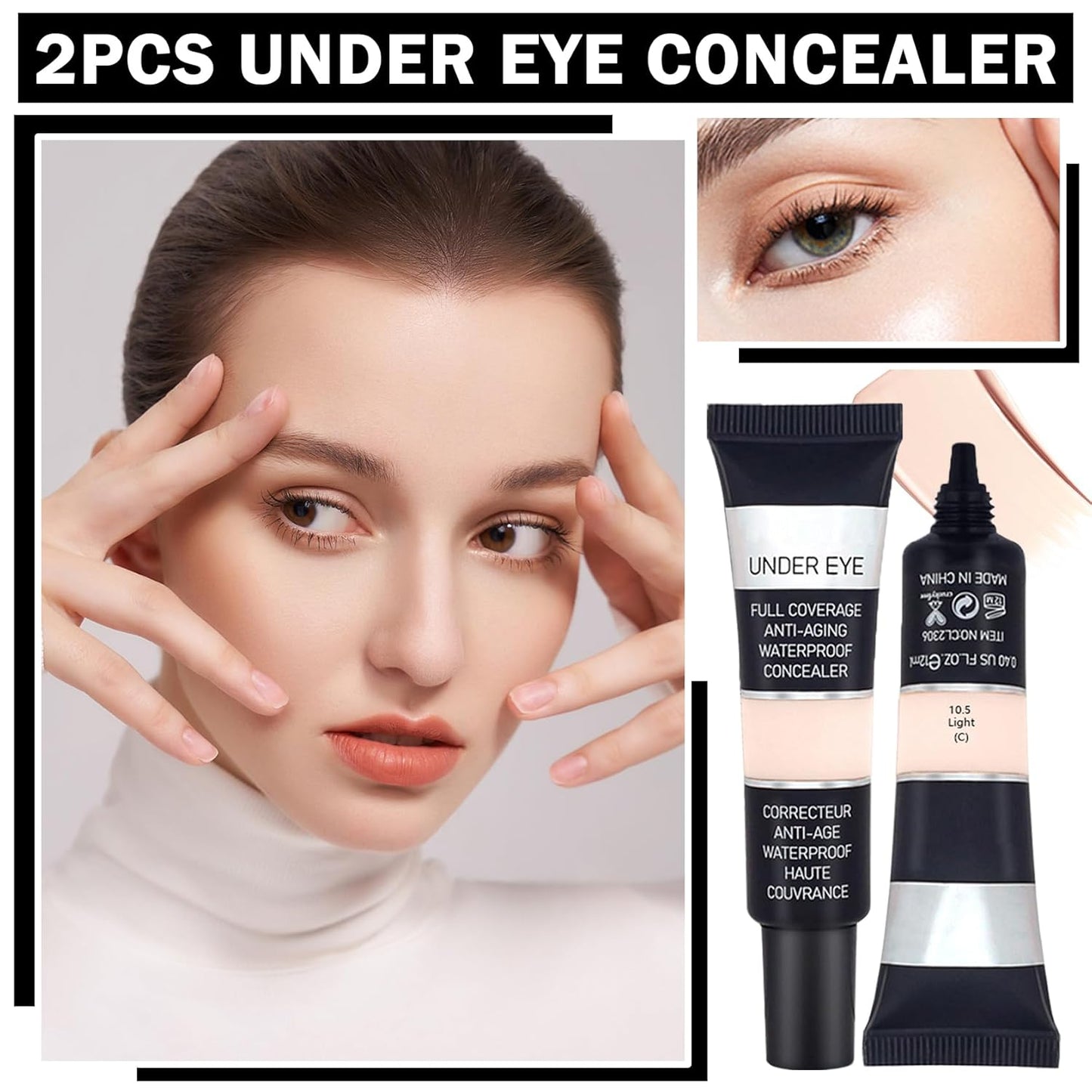 CAHIUYOA 2PCS Under Eye Concealer - Light