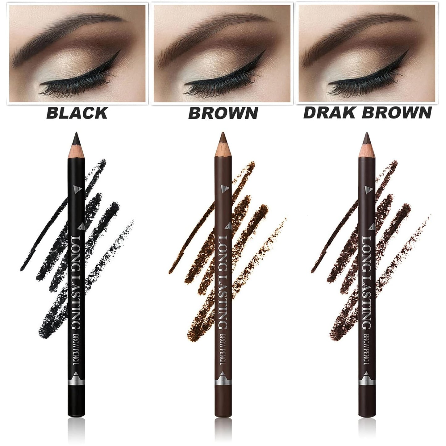 12 Pcs Dark Brown Eyebrow Pencil