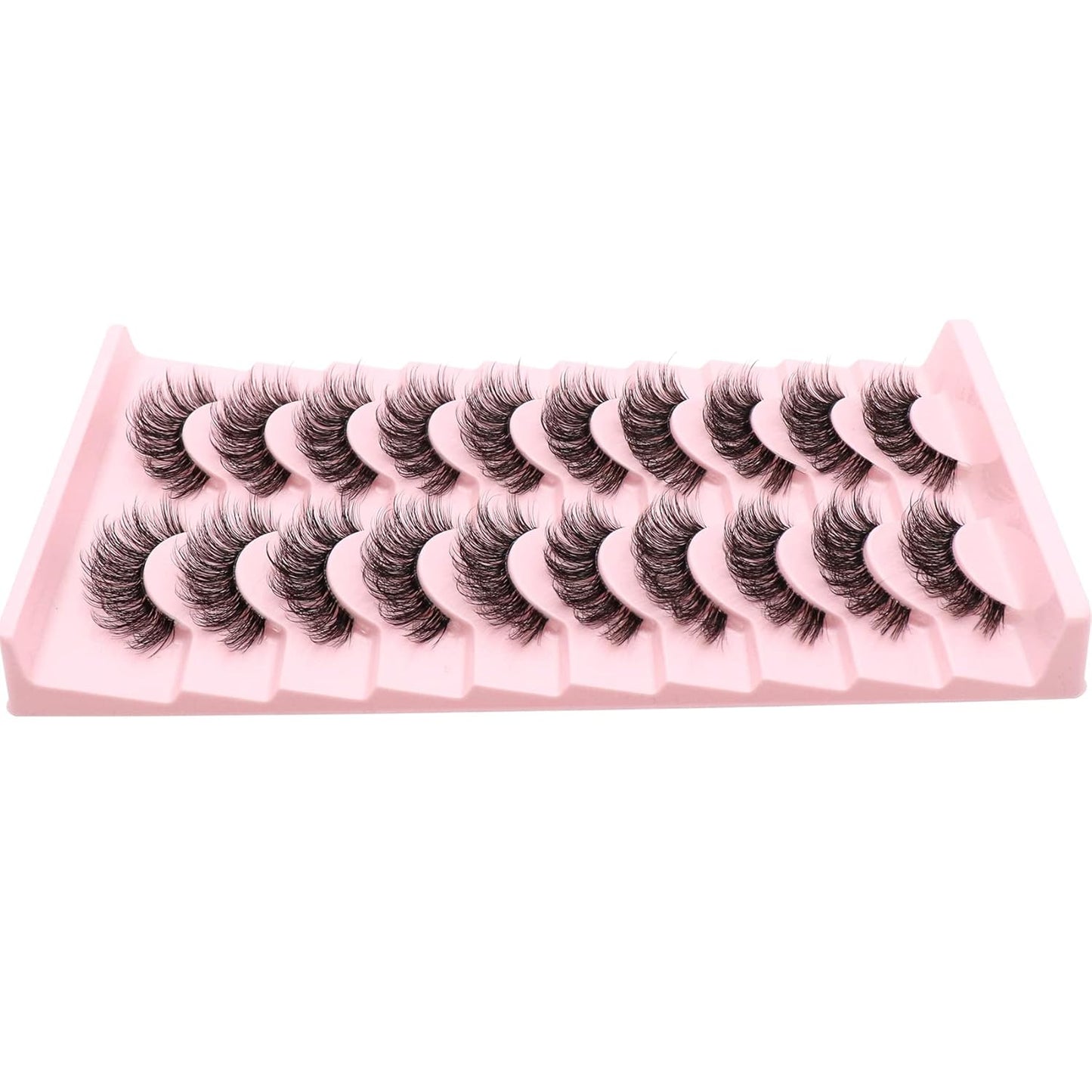 Veleasha Clear Band Lashes 10 Pairs Pack D Curl Russian Strip