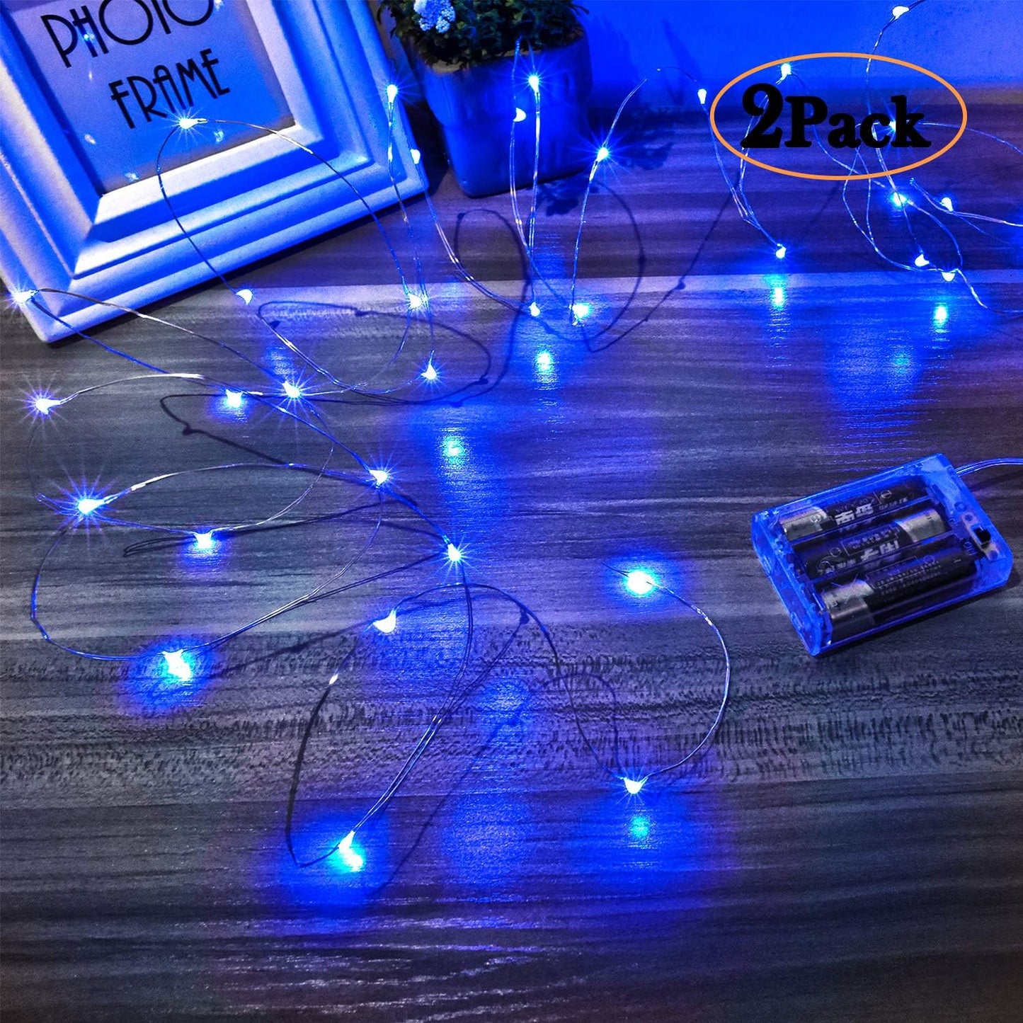 Combo Ariceleo Mini Fairy Lights, (5m/16ft Orange + 5m/16ft Blue)