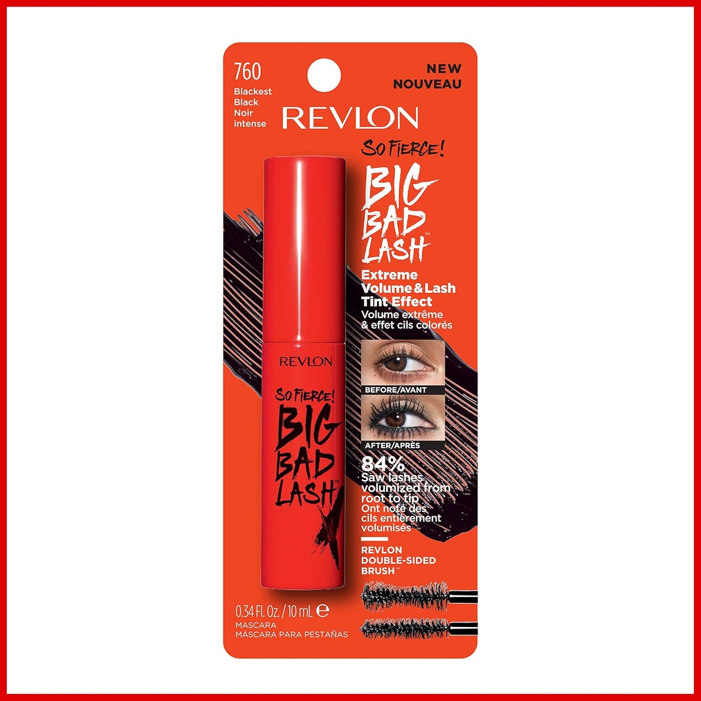 Revlon Mascara, So Fierce Big Bad Lash Eye Makeup, 760 Blackest Black, 0.34 fl. Oz