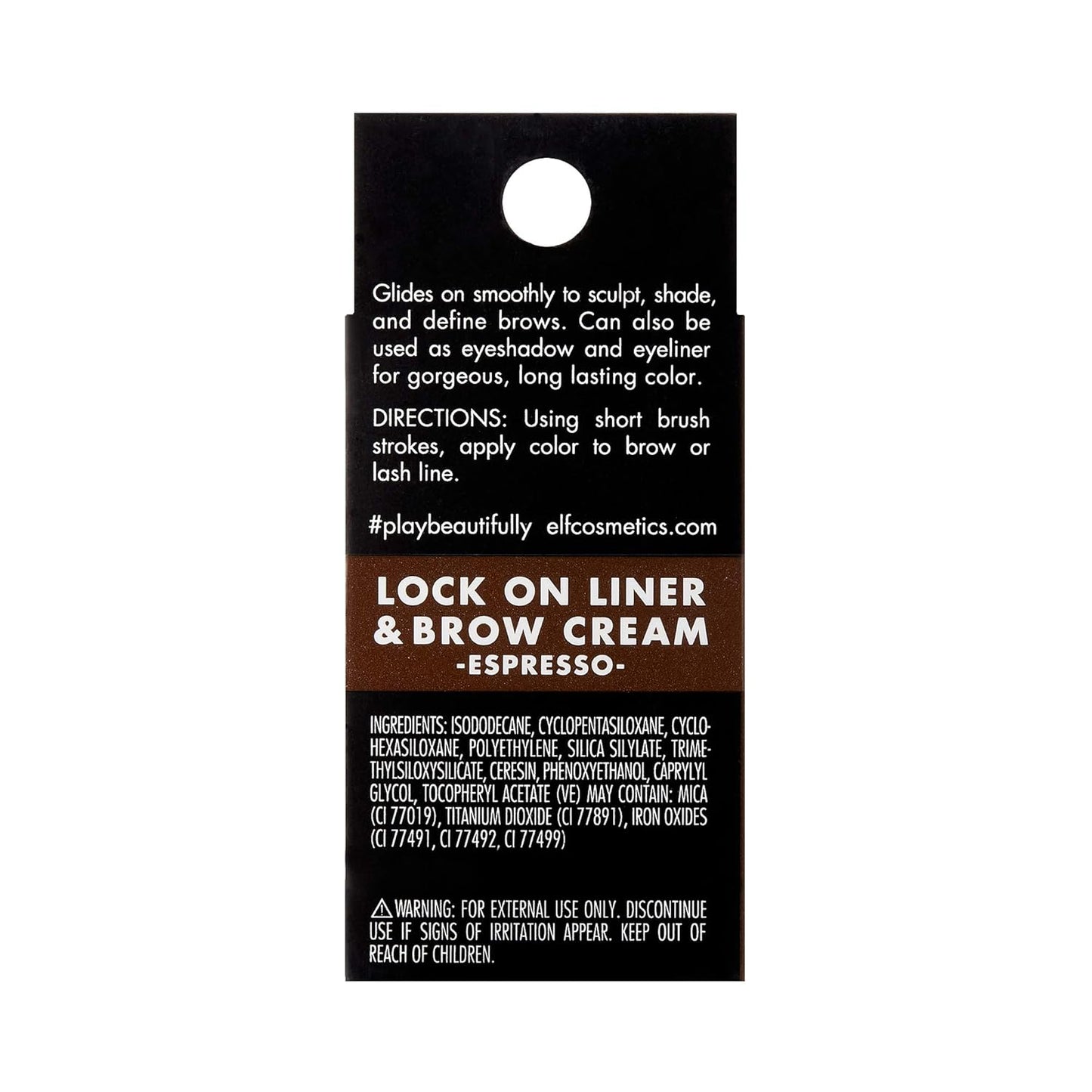 e.l.f. Lock On Liner And Brow Cream, Espresso, 0.19 Oz (5g)