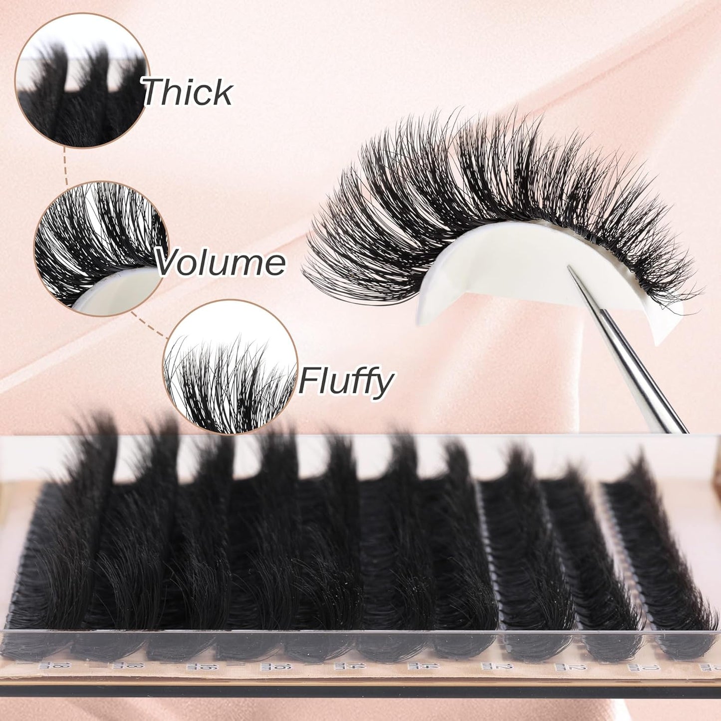 Fluffy Eyelash Extension Kit Volume Lash Clusters Kit 10-18mm