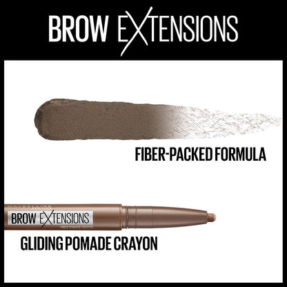 Maybelline Brow Extensions Fiber Pomade Crayon, 1 Count