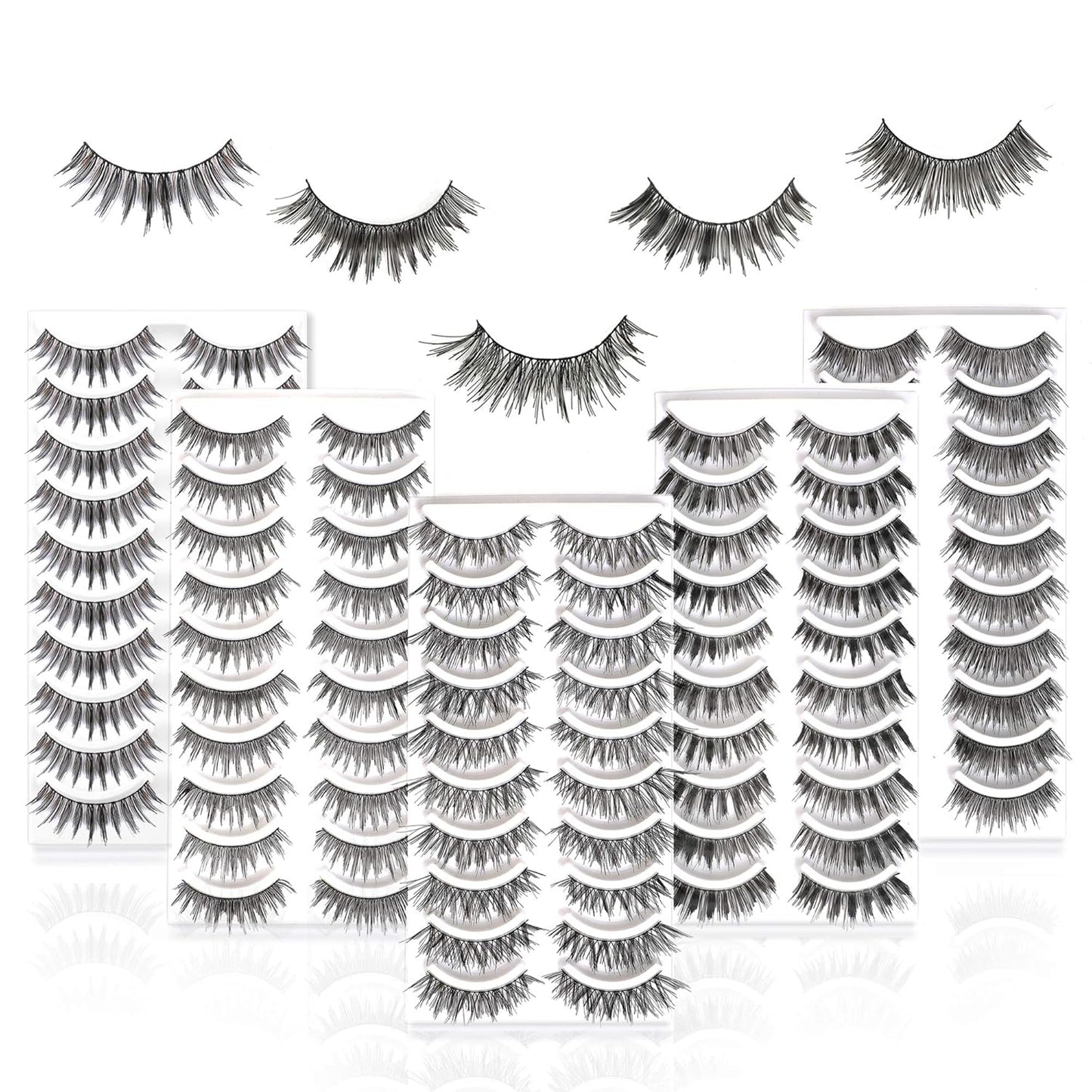 50 Pairs 5 Styles MUSELASH False eyelashes set professional 100% Handmade natural