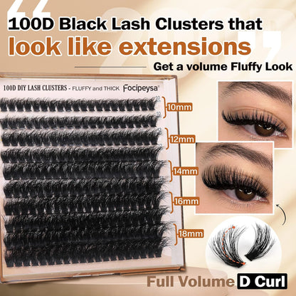 Fluffy Eyelash Extension Kit Volume Lash Clusters Kit 10-18mm